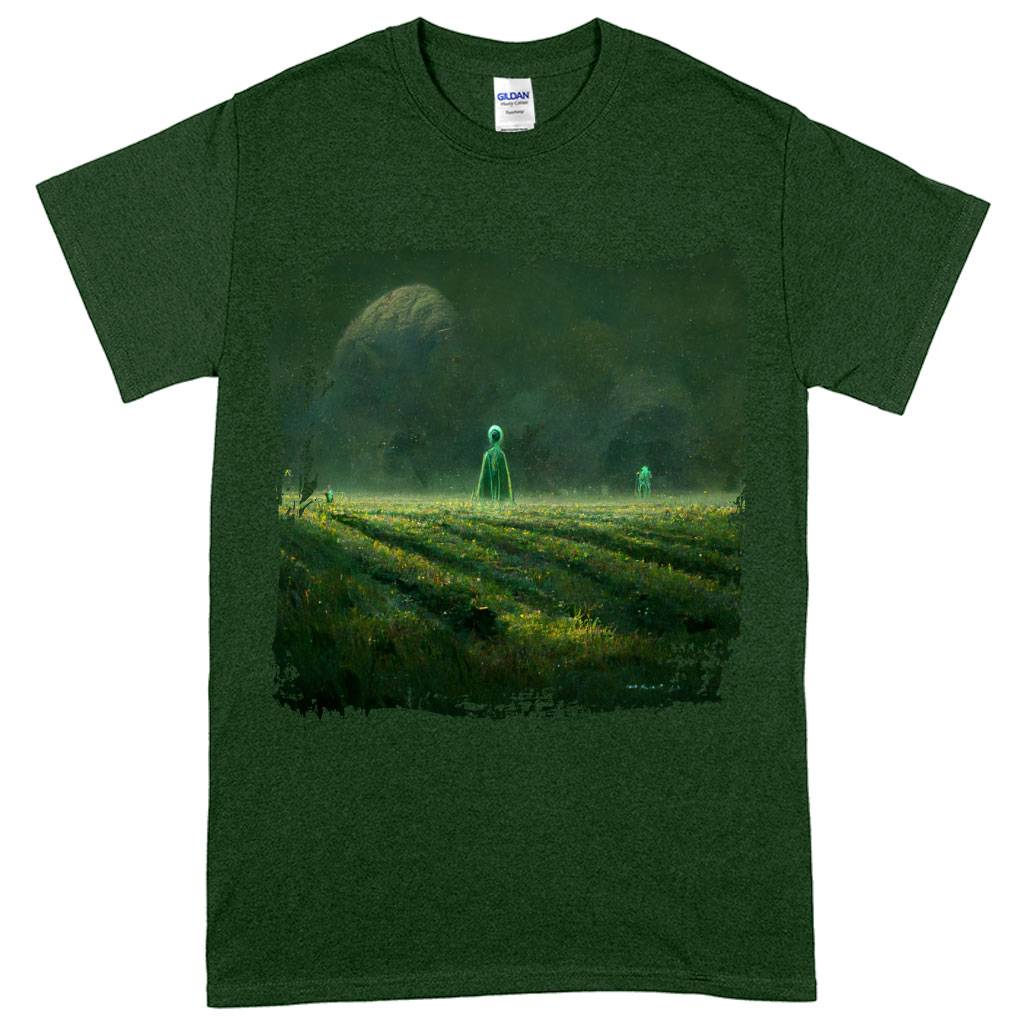 Alien Creature Concept Art Heavy Cotton T-Shirt - Graphic Tee Shirt - Space T-Shirt Color : Black|Forest Green|White 