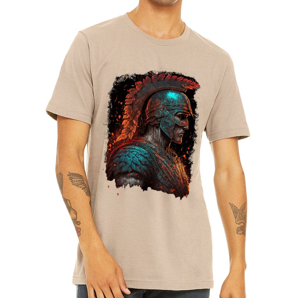 Character Short Sleeve T-Shirt - Strong Fighter T-Shirt - Printed Short Sleeve Tee Color : Black|Sage|Tan|White 