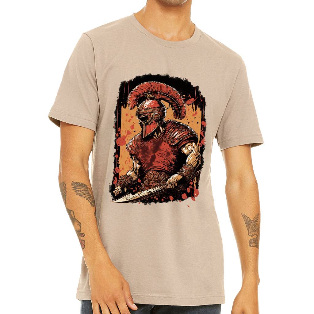 Cool Design Short Sleeve T-Shirt - Roman Fighter T-Shirt - Colorful Short Sleeve Tee Color : Black|Sage|Tan|White 