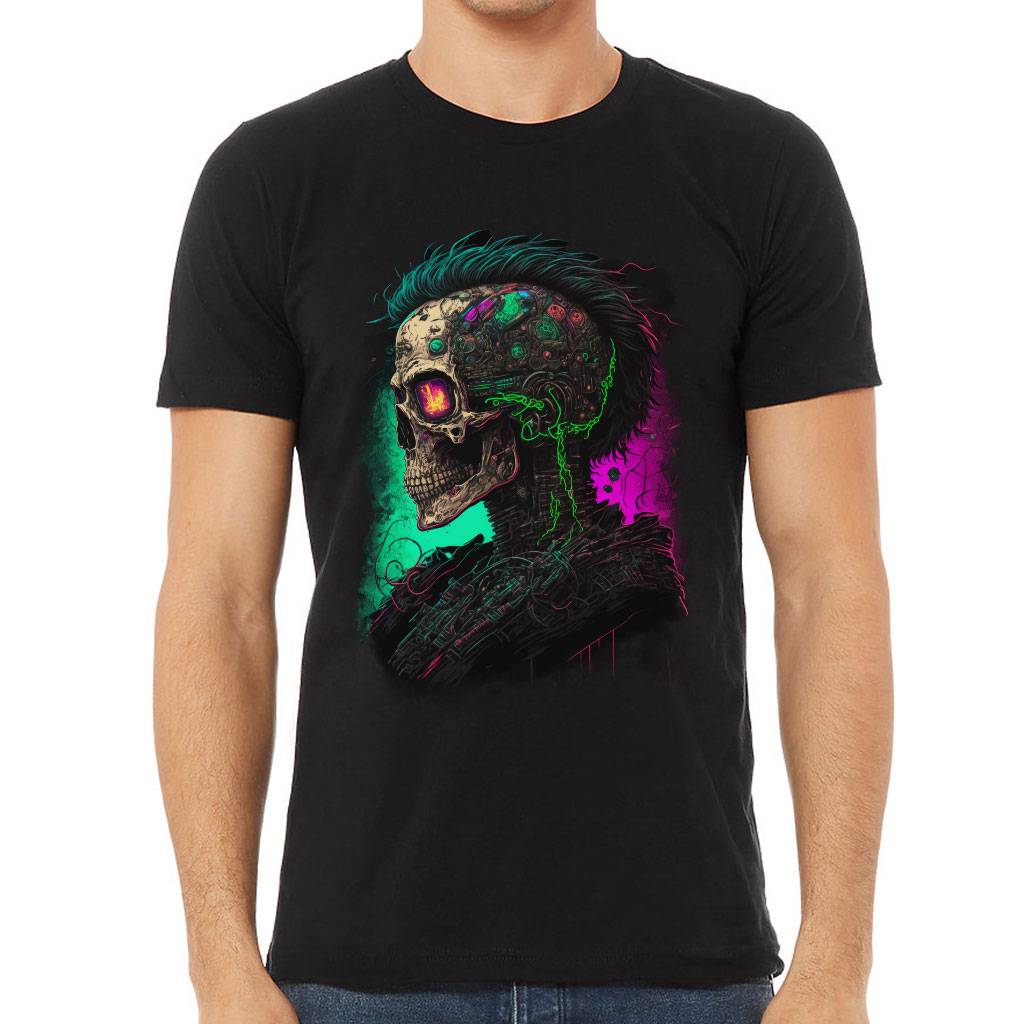 Purple Skull Short Sleeve T-Shirt - Dead Print T-Shirt - Graphic Short Sleeve Tee Color : Black|Sage|Tan|White 