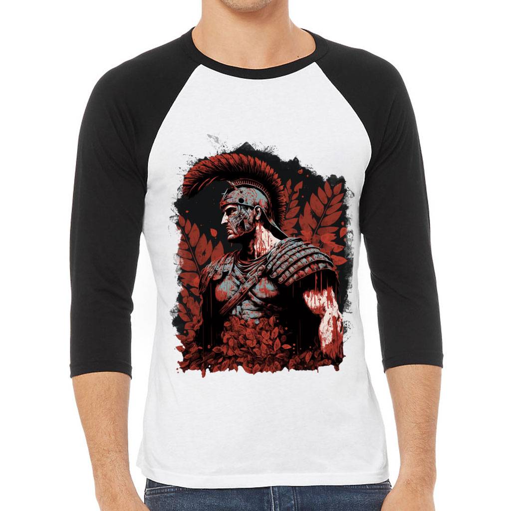 Roman Baseball T-Shirt - Fighter T-Shirt - Art Baseball Tee Color : Navy White|White Asphalt|White Black|White Red 