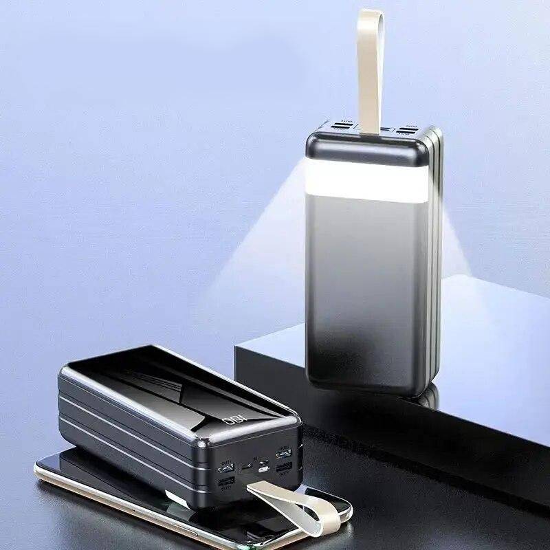 100000mAh Ultra-Portable Power Bank with 4 USB, Digital Display & Super-Fast Charging Color : White |Black  