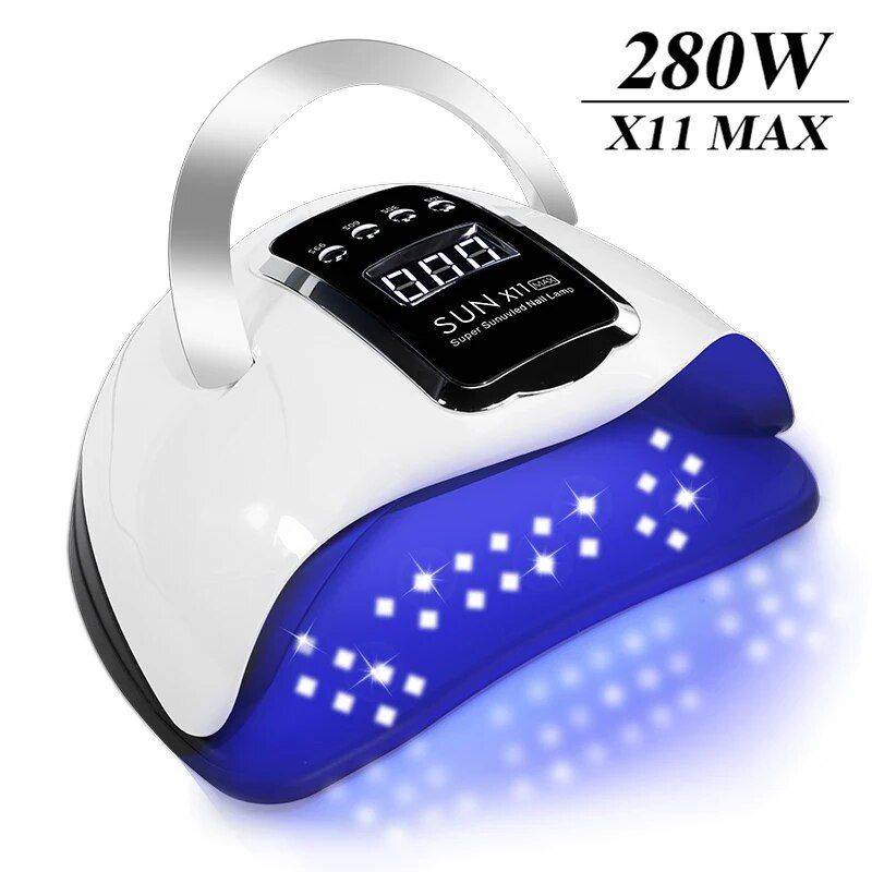 280W High-Efficiency UV/LED Nail Dryer Lamp with Smart Sensor and 4 Timer Settings Color: White Plugs Type: US regulatory|EU 