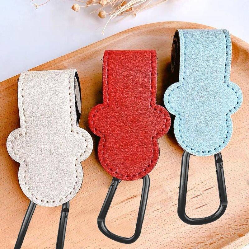 360-Degree Rotatable Cartoon Stroller Hooks - Durable Polyester Pram Organizer Accessories Color : Beige|Pink|Black|Mint|Red 