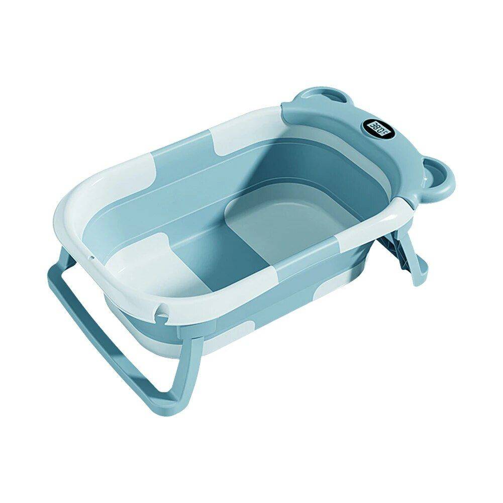 Foldable Silicone Baby Bathtub Kids & Babies Color: Green 