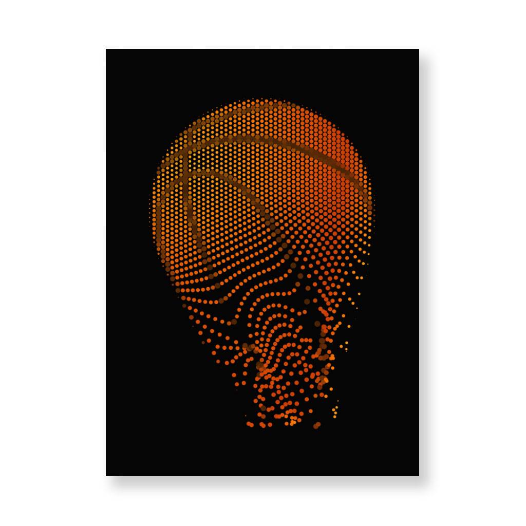 Abstract Basketball Wall Picture - Printed Stretched Canvas - Colorful Wall Art  