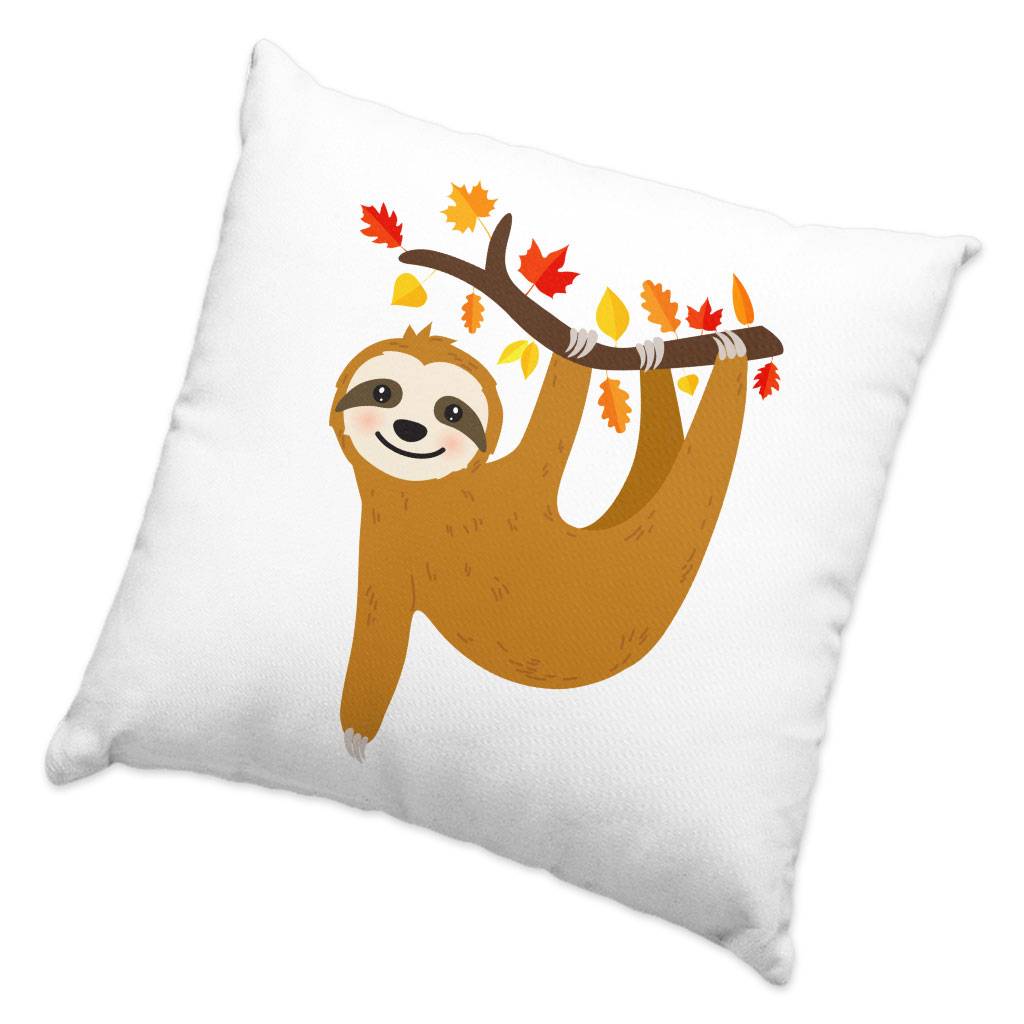 Autumn Sloth Square Pillow Cases - Cute Pillow Covers - Printed Pillowcase  