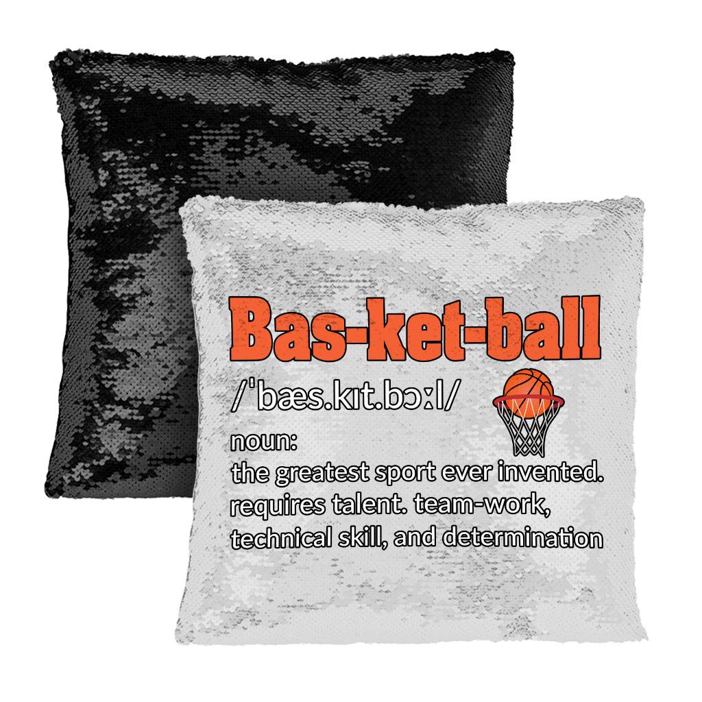 Basketball Definition Sequin Pillow Case - Sport Pillow Case - Colorful Pillowcase Color : Black|Blue|White 