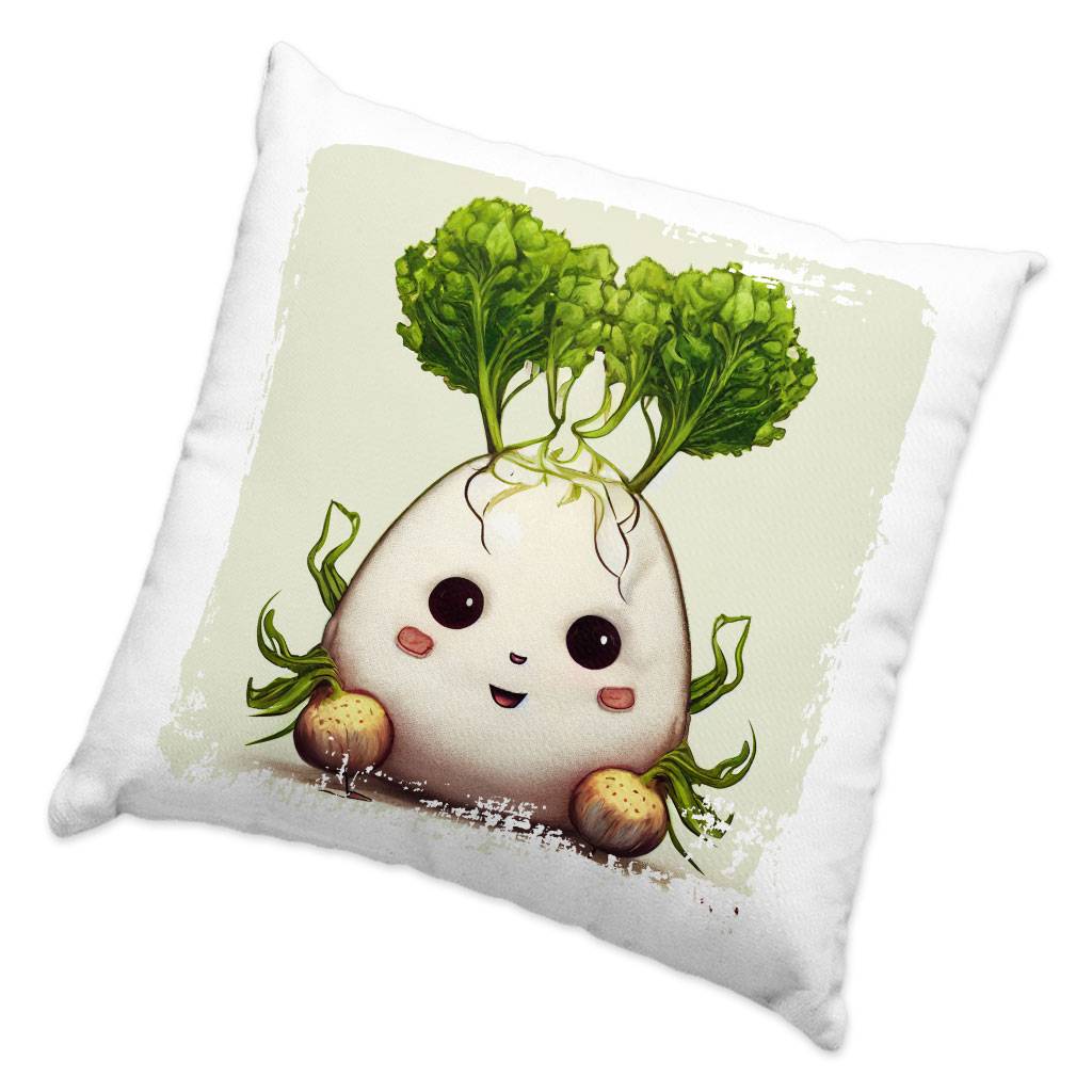 Cartoon Radish Head Square Pillow Cases - Colorful Pillow Covers - Graphic Pillowcases  