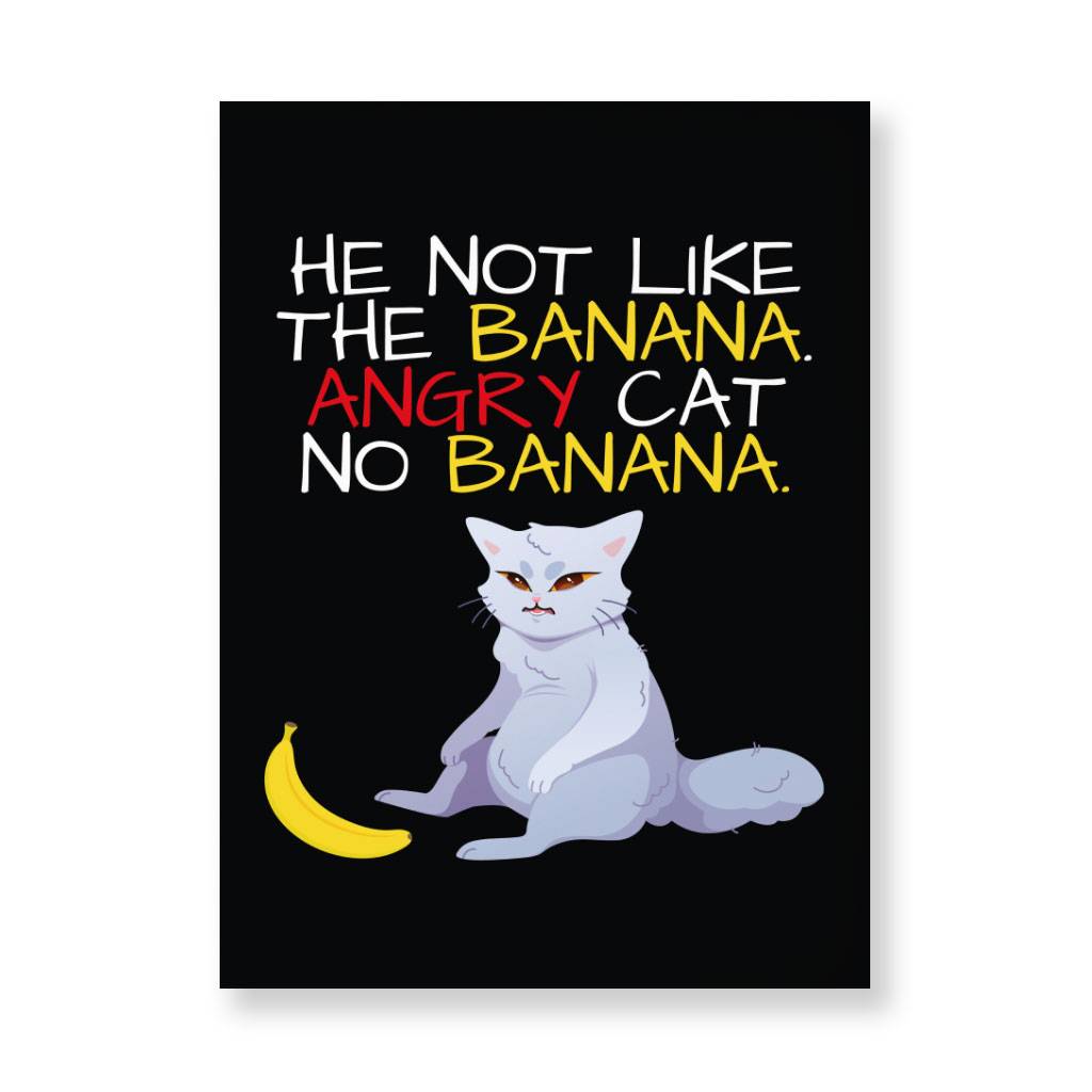 Cat Banana Wall Picture - Cute Stretched Canvas - Themed Wall Art  