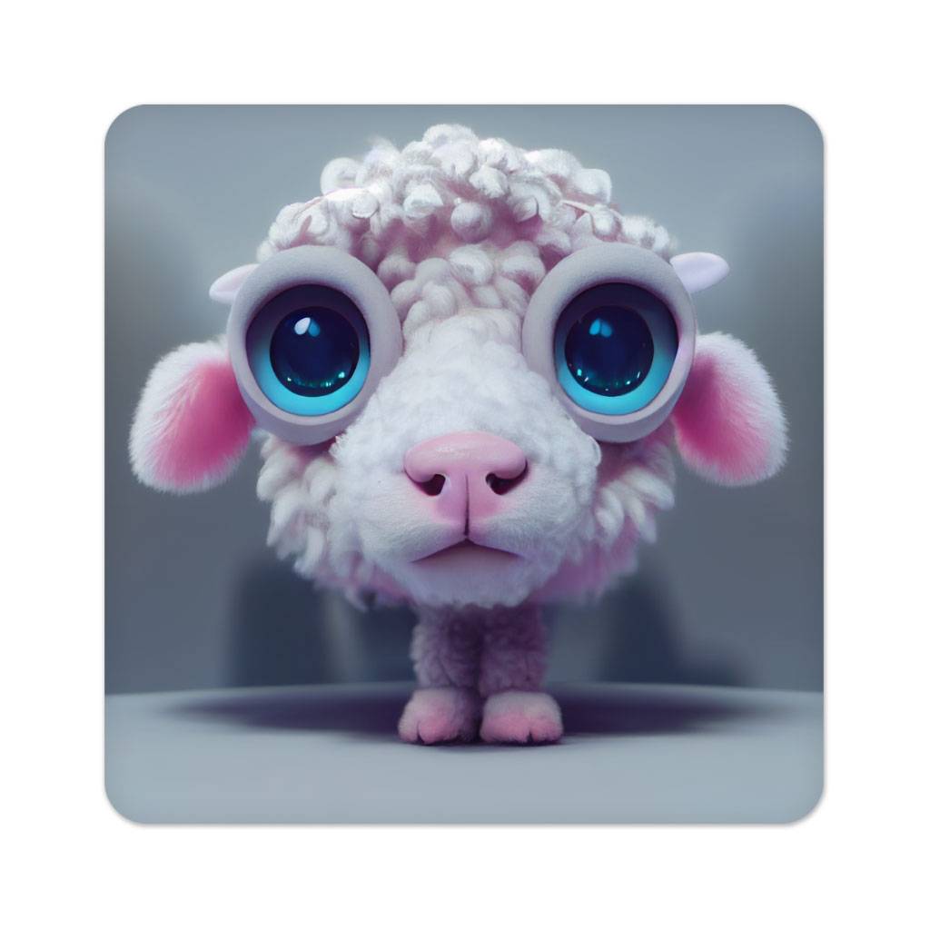 Cute Animal Square Coasters - Irish Sheep Coaster - Farm House Coasters for Drinks  