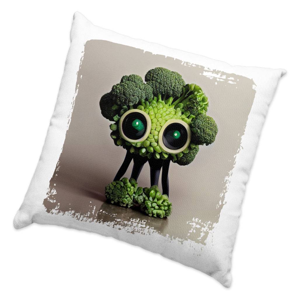 Cute Cartoon Broccoli Square Pillow Cases - Kawaii Pillow Covers - Funny Pillowcases  