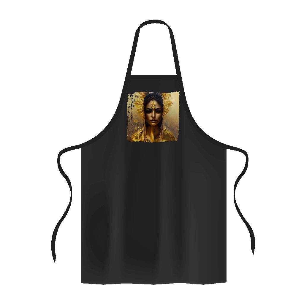 Cute Girl Apron - Woman Face Cooking Apron - Golden Girl Apron for Men for Women Color : Black|White 