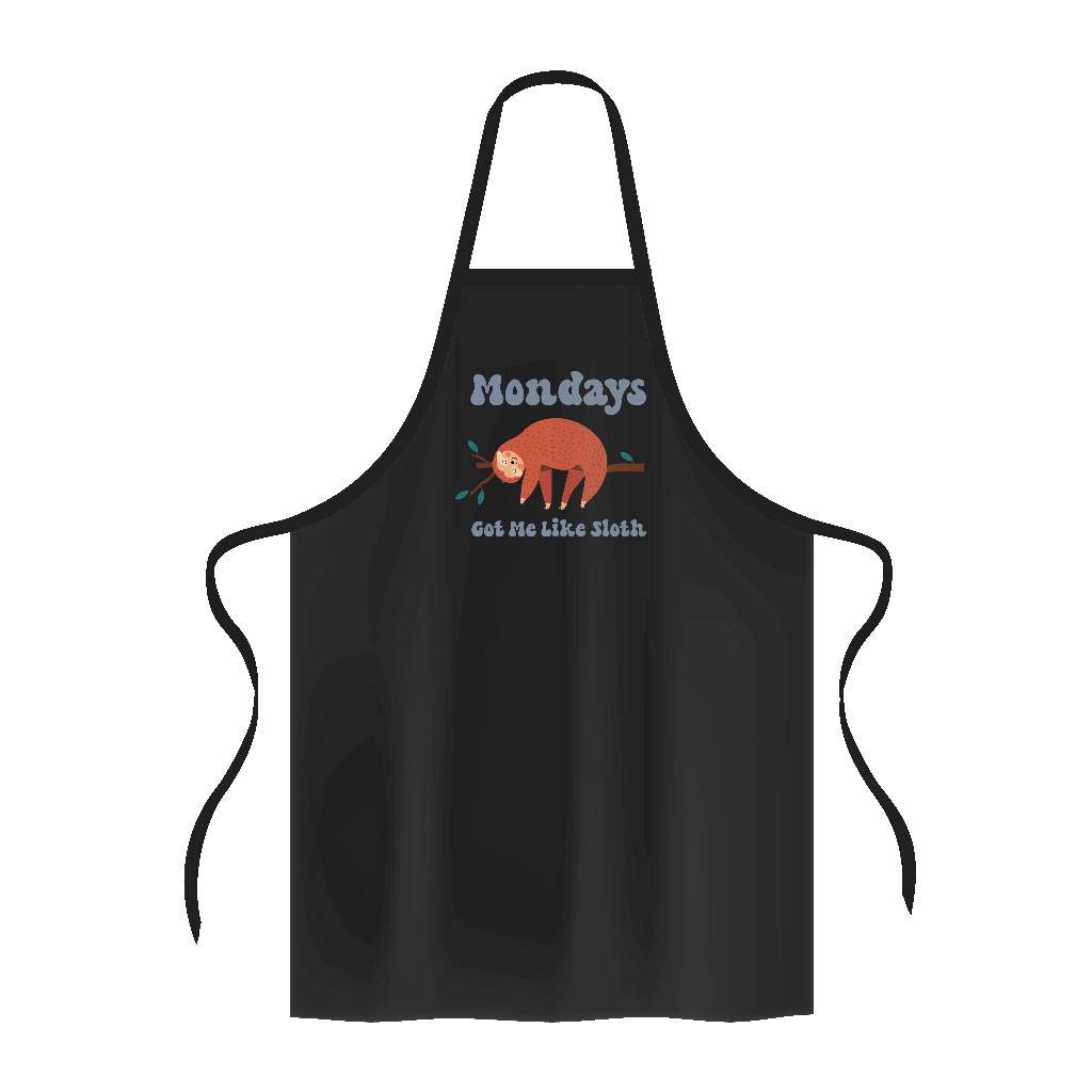 Cute Sloth Apron - Animal Cooking Apron - Illustration Apron for Men for Women Color : Black|White 