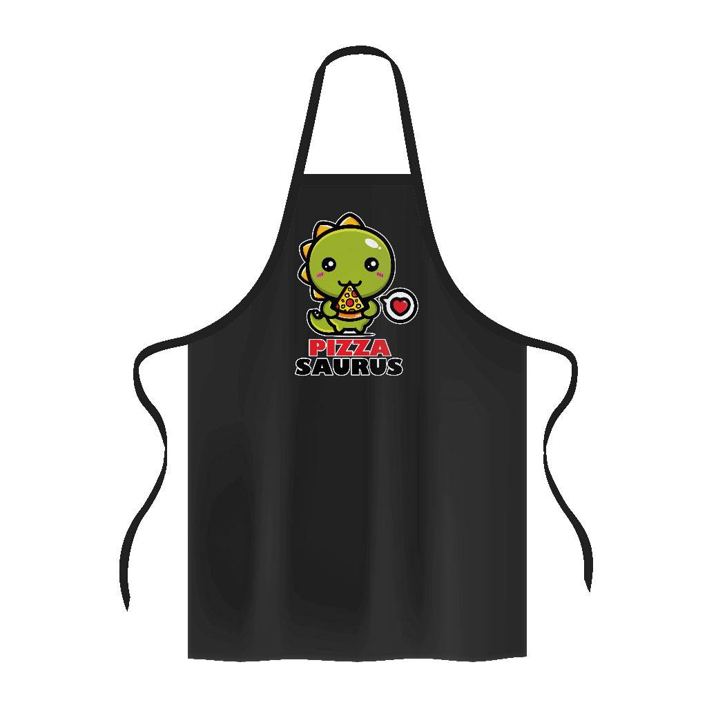 Dino Pizza Apron - Graphic Cooking Apron - Colorful Apron for Men for Women Color : Black|White 