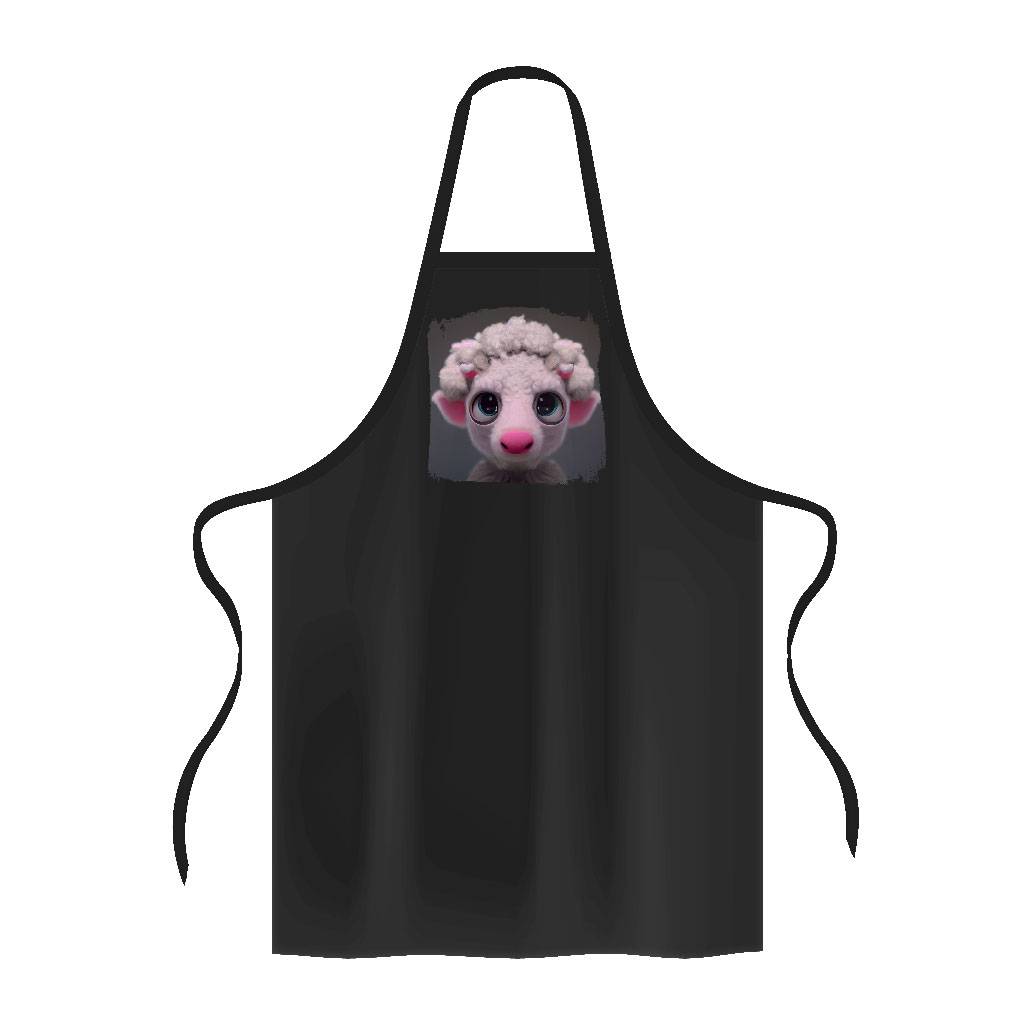 Kawaii Animal Apron - Funny Sheep Cooking Apron - Printed Apron for Men for Women Color : Black|White 