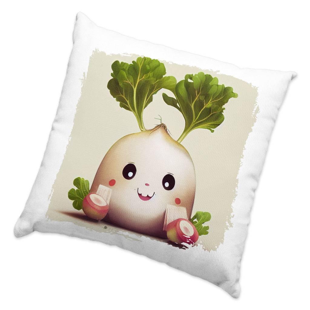 Kawaii Carrot Radish Art Square Pillow Cases - Printed Pillow Covers - Colorful Pillowcases  