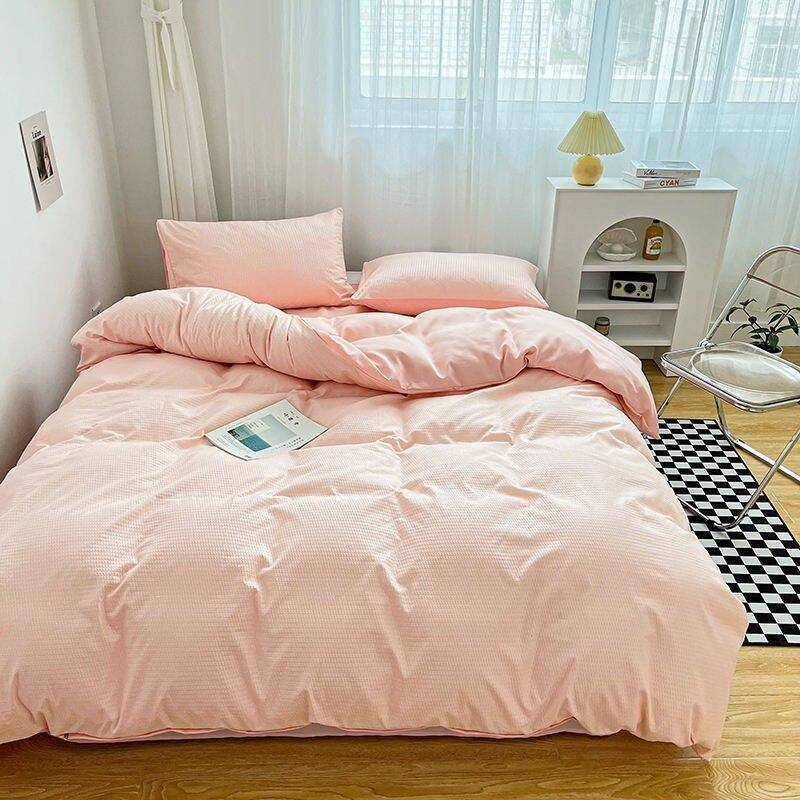 Luxurious Solid Color Bedding Set Color : White|Teal|Sky Blue|Dark Blue|Green|Yellow|Pink 