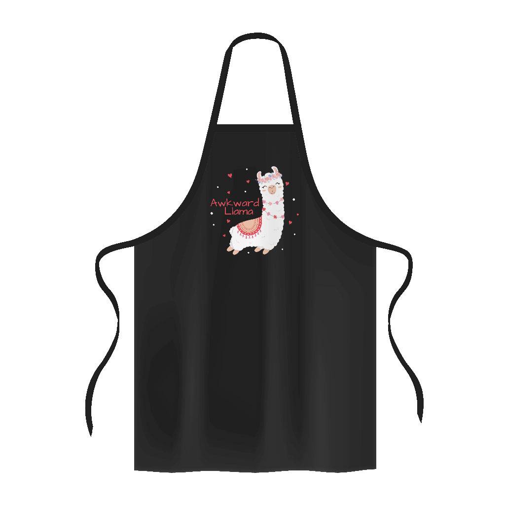 Pink Llama Apron - Adorable Cooking Apron - Kawaii Apron for Men for Women Color : Black|White 