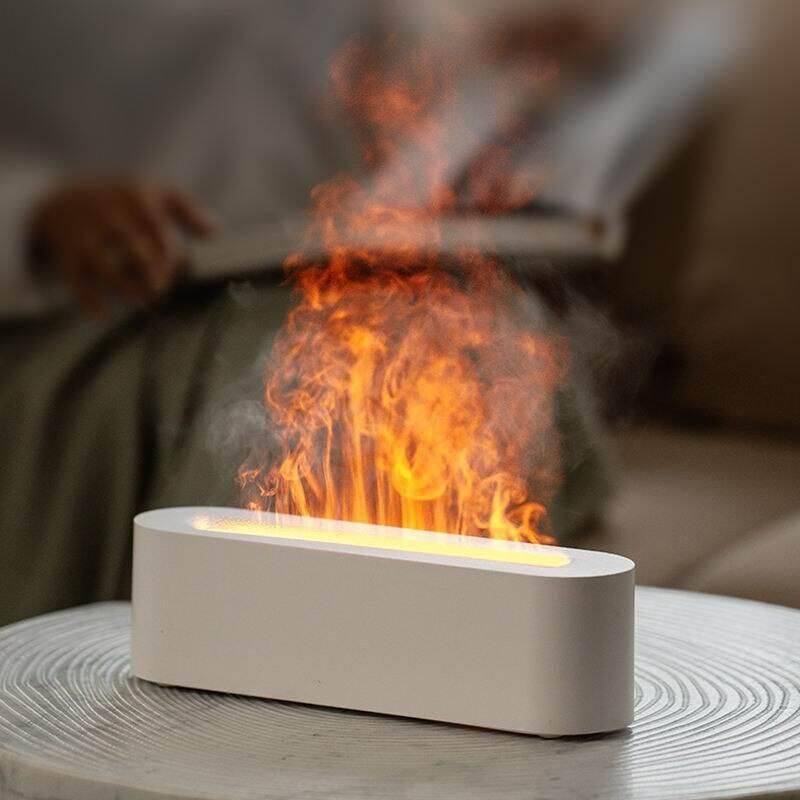 RGB Flame Aroma Diffuser Color : White|Black 