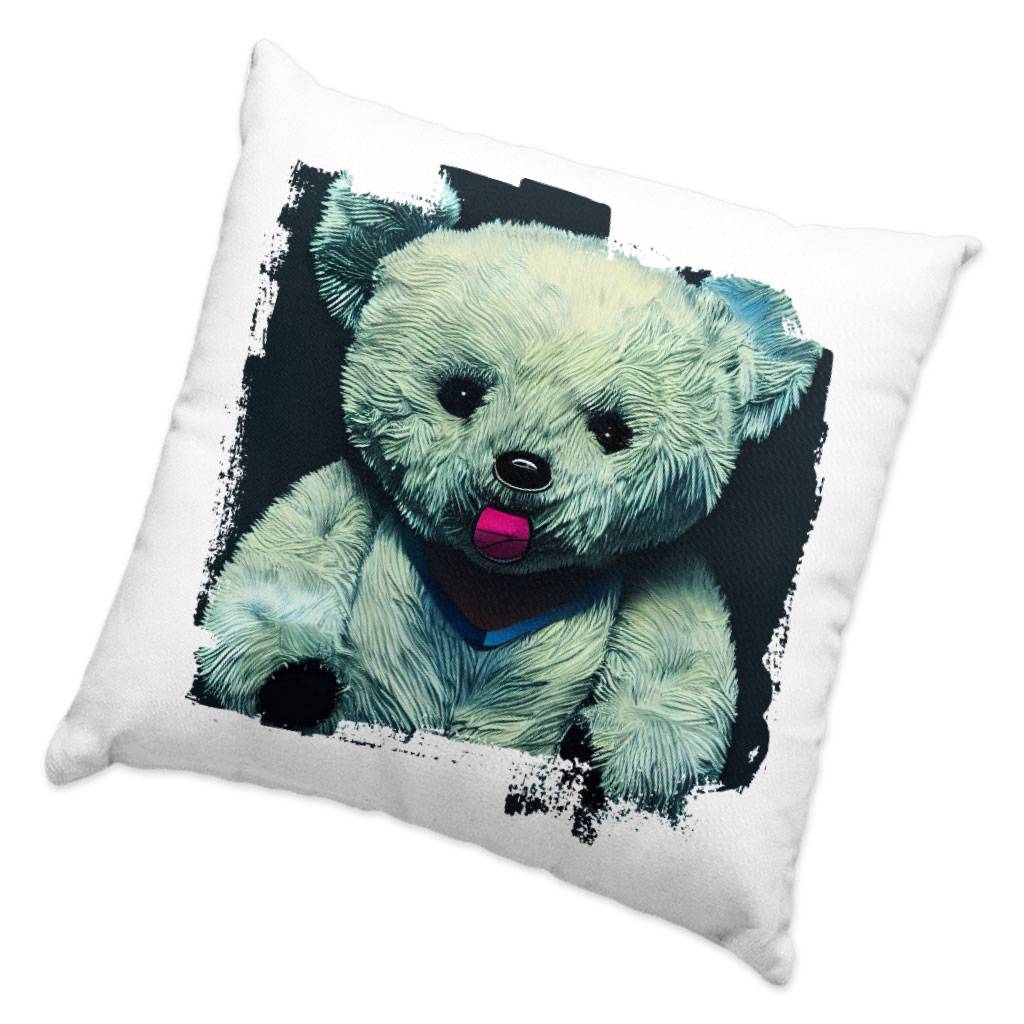 Teddy Bear Print Square Pillow Cases - Bear Pillow Covers - Colorful Print Pillowcases  