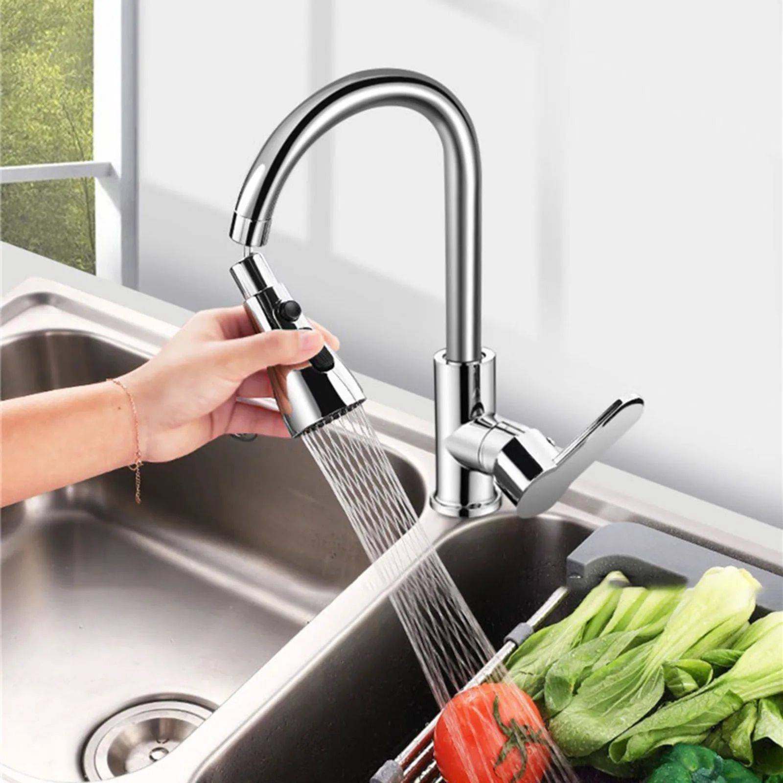 Universal Pressurized Faucet Nozzle Model : Silver 3 Function Faucets|Black 3 Function Faucets 
