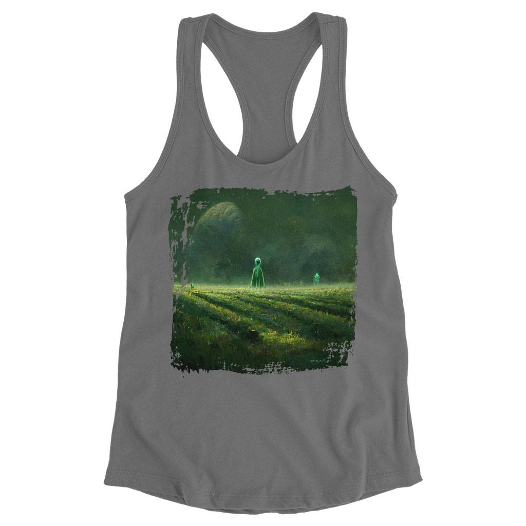 Alien Creature Concept Art Racerback Tank - Graphic Tank - Space Workout Tank Color : Black|Gray|White 