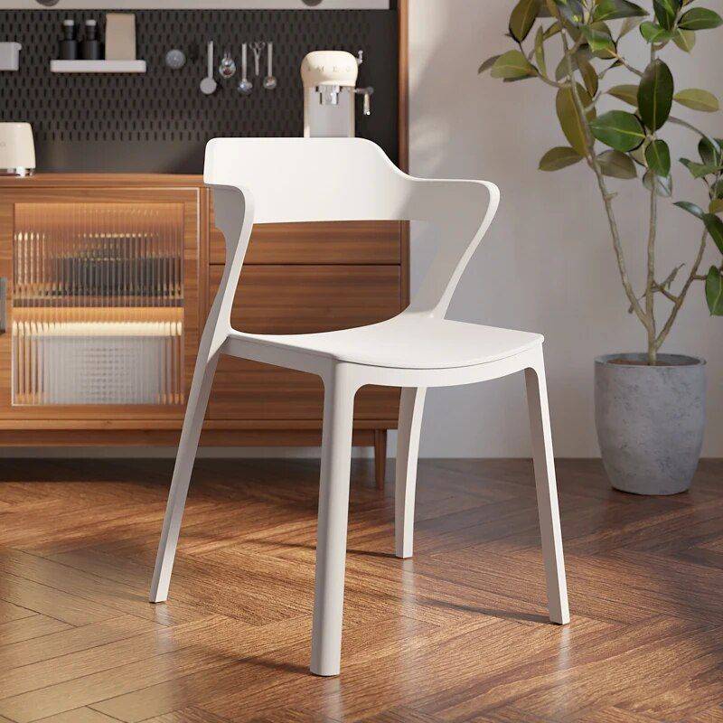 Minimalist Modern Nordic Dining Chair - Ergonomic Plastic Accent Chair for Home and Office Style: B 