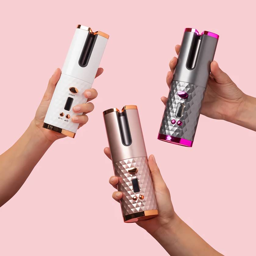 Portable Ceramic Hair Curler Color : Black|Pink|White 