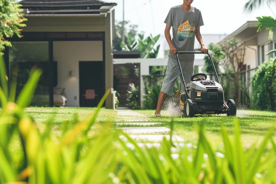 electric battery lawnmower